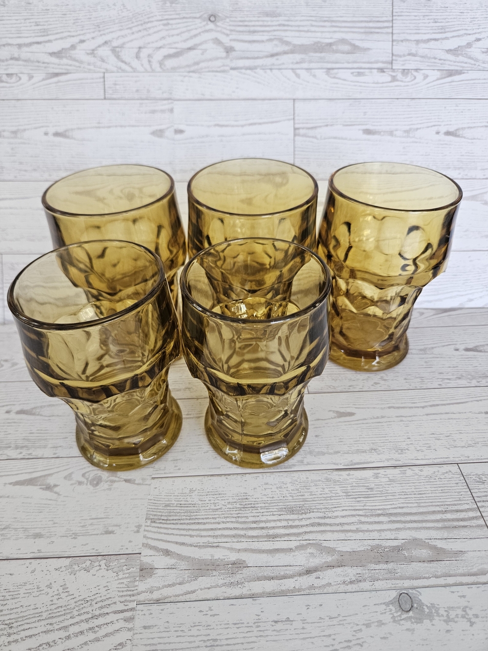 Vintage Anchor Hocking Amber Tumblers